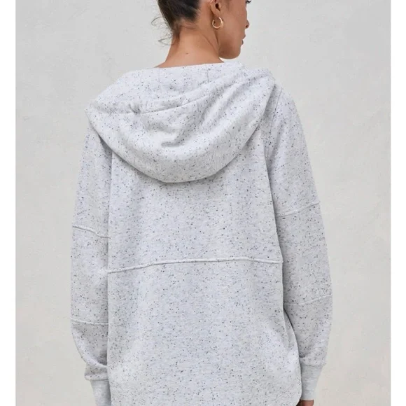 Bae. The Label Run With Me Heather Gray Zip-Up Hoodie - Picture 4 of 7